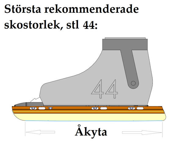 Skyllermarks Orange 42cm Race Skate 2:a Sortering